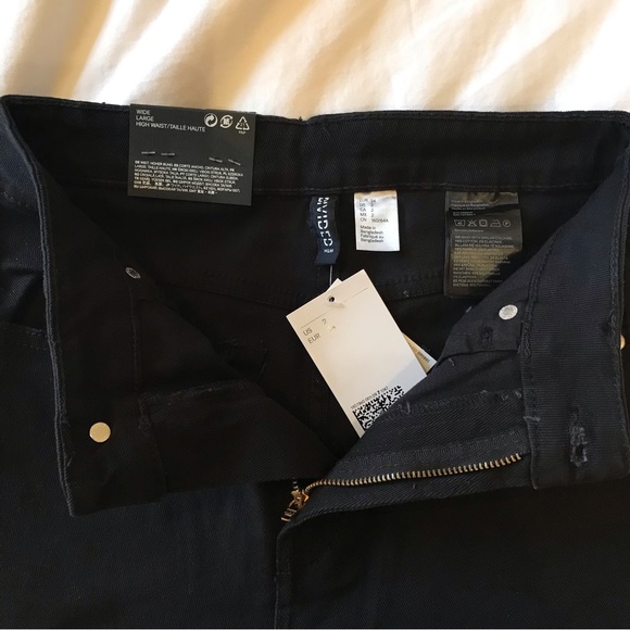 H&M Divided High Rise Wide Leg Black Jeans NWT - Picture 9 of 16